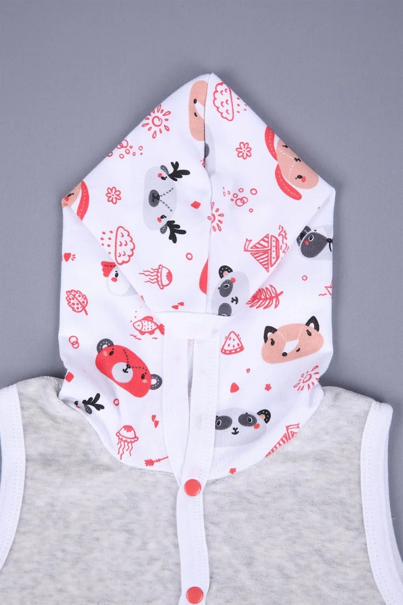 بيبي هولا Baby Girl, Boy, Hooded Velvet Vest with Pockets 3297