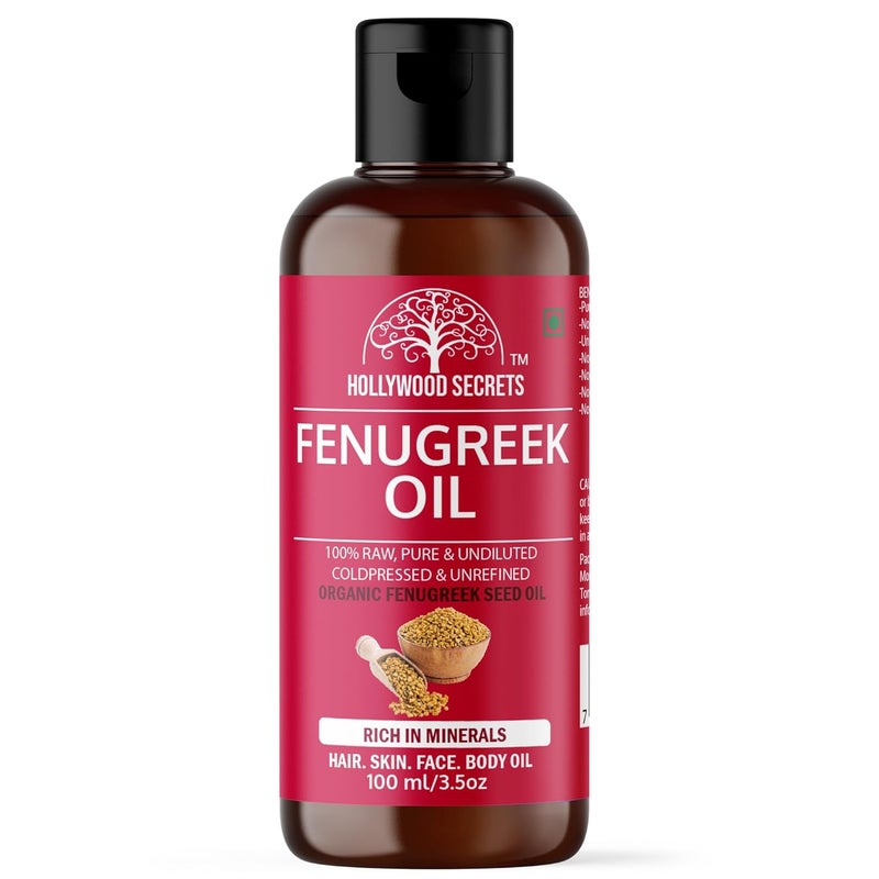 Hollywood Secrets Organic Pure Fenugreek Oil Hair Growth Skin Face 100 ml - Image 1