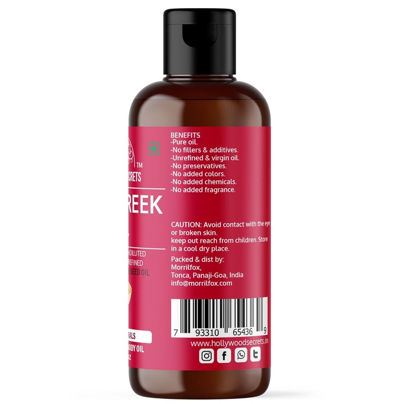Hollywood Secrets Organic Pure Fenugreek Oil Hair Growth Skin Face 100 ml - Image 3