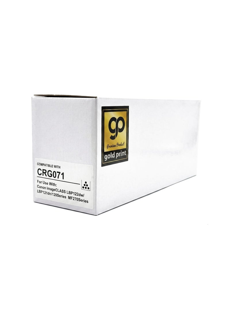 طباعة الذهب Gold Print Premium Toner Cartridge CRG071 Black, Compatible For Canon image CLASS LBP122dw, LBP121dn, 120Series MF270Series Toner: Refined toner is infinitely close to original toner to achieve high color printing. - Image 1