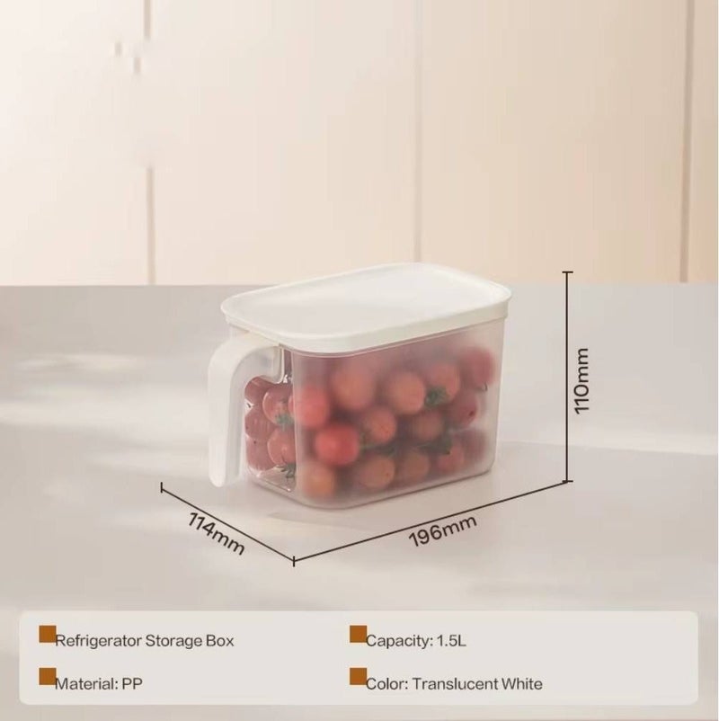 RAIS GLOBAL 3-Piece Refrigerator Organizer 1.5L | Stackable Fridge Storage Containers with Lids & Handle | Freezer Safe Fruit & Vegetable Storage Boxes | Transparent - Image 3