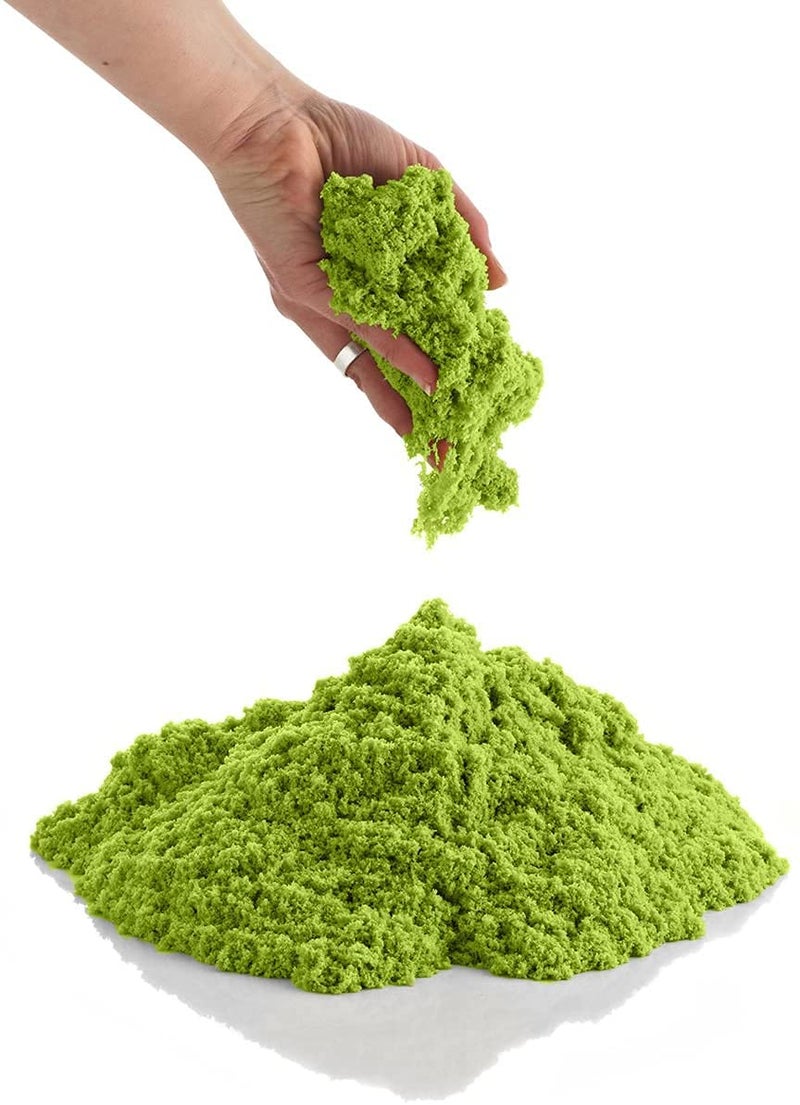 BabyGo Soft Space Sand Clay for Indoor Playing Moldable 500gm in Resealable Bag with Free Big Mould (Green) (No Toxic) - Image 1