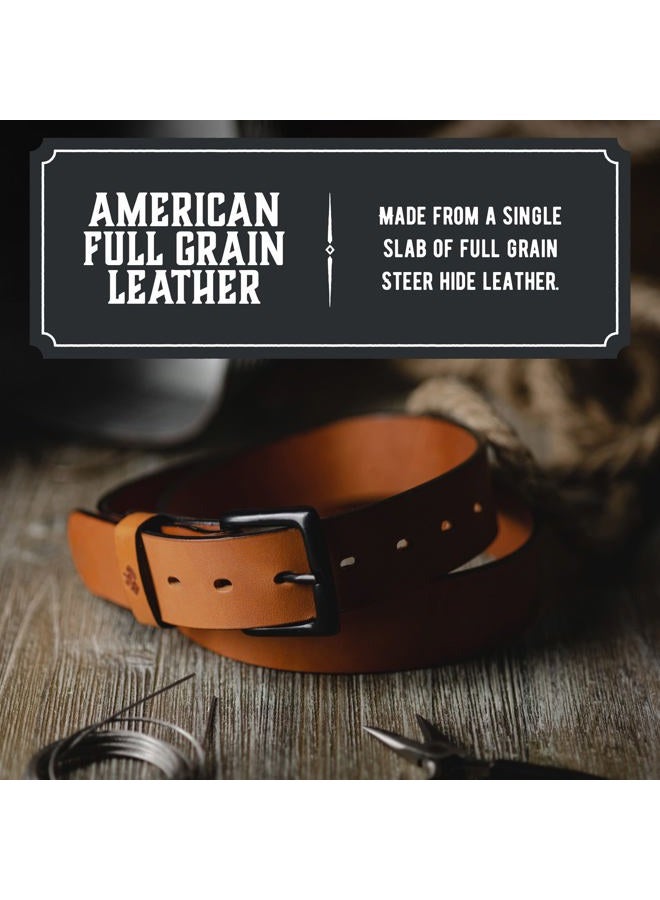Main Street Forge All American Leather Belt | Made in USA | Men's Heavy Duty Work Belt | EDC Belt, Whiskey Barrel Brown, Pant Size 32 (Belt Size 34) - Image 5