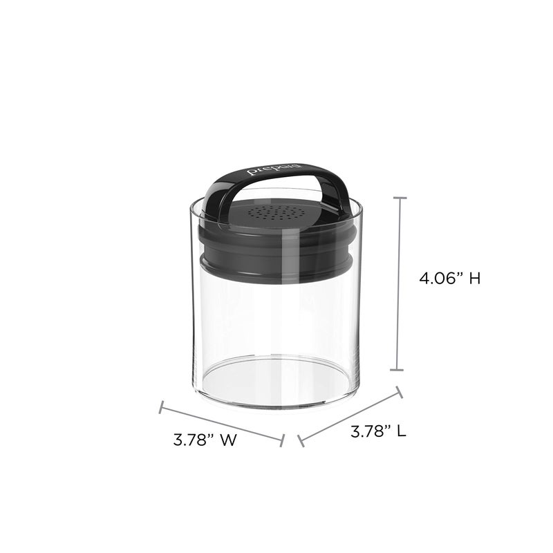 Prepara Prepara Evak Fresh Saver  Small-Short Airless Canister with Black handle  0.5 Quart  Clear  - Image 2