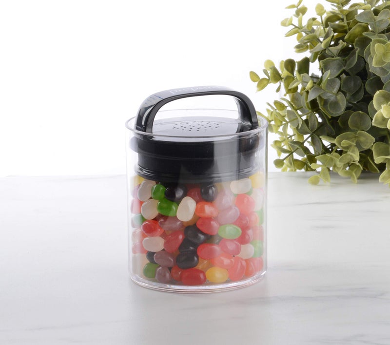 Prepara Prepara Evak Fresh Saver  Small-Short Airless Canister with Black handle  0.5 Quart  Clear  - Image 3