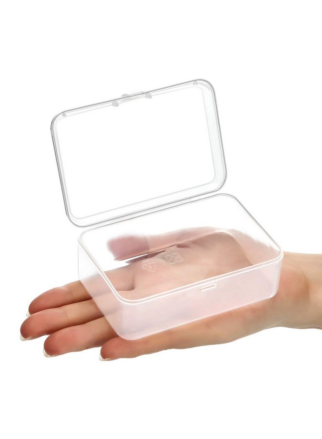 ساتينور SATINIOR 24 عبوة من حاويات تخزين الخرز البلاستيكية الشفافة الصغيرة مع غطاء مفصلي لتخزين الأشياء الصغيرة والحرف اليدوية والمجوهرات والأجهزة (3.5 × 2.4 × 1.2 بوصة) - Image 5