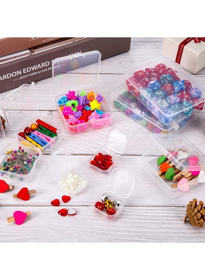 ساتينور SATINIOR 24 عبوة من حاويات تخزين الخرز البلاستيكية الشفافة الصغيرة مع غطاء مفصلي لتخزين الأشياء الصغيرة والحرف اليدوية والمجوهرات والأجهزة (3.5 × 2.4 × 1.2 بوصة) - Image 4