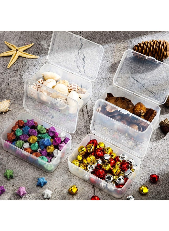 ساتينور SATINIOR 24 عبوة من حاويات تخزين الخرز البلاستيكية الشفافة الصغيرة مع غطاء مفصلي لتخزين الأشياء الصغيرة والحرف اليدوية والمجوهرات والأجهزة (3.5 × 2.4 × 1.2 بوصة) - Image 3