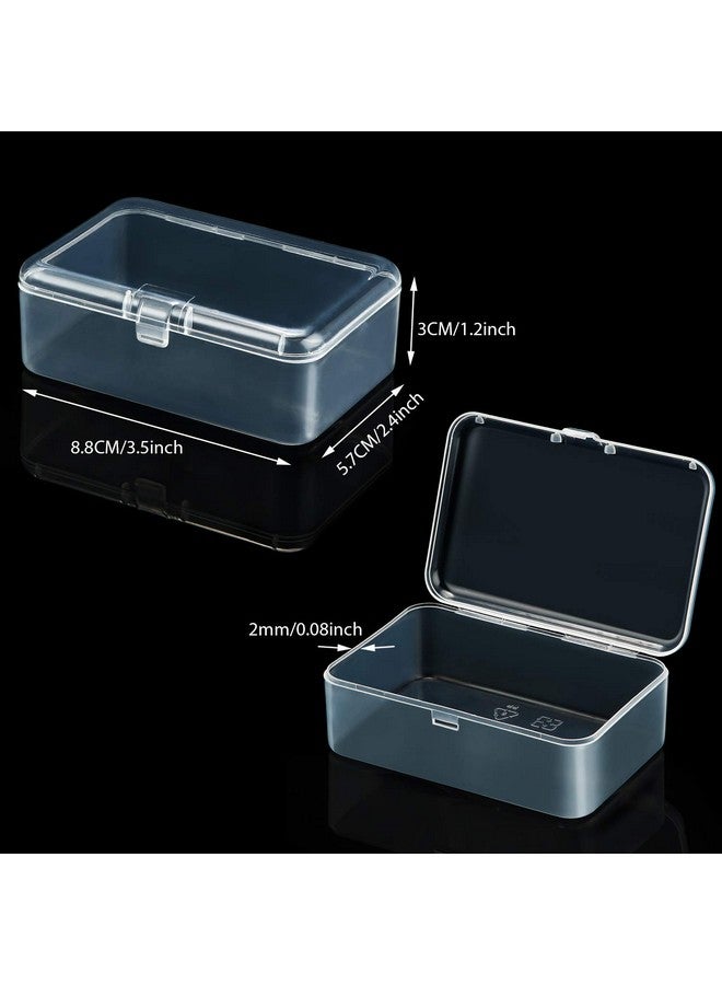 ساتينور SATINIOR 24 عبوة من حاويات تخزين الخرز البلاستيكية الشفافة الصغيرة مع غطاء مفصلي لتخزين الأشياء الصغيرة والحرف اليدوية والمجوهرات والأجهزة (3.5 × 2.4 × 1.2 بوصة) - Image 2