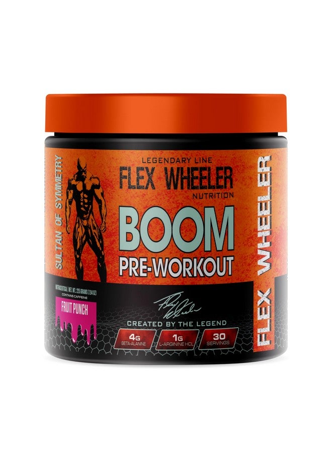 Flex Wheeler Nutrition فليكس ويلر للتغذية بوم أدفانسد بري وورك آوت - 30 حصة (225 جرام) | طاقة متفجرة، تركيز، وصيغة التحمل | نكهة فواكه البونش - Image 1