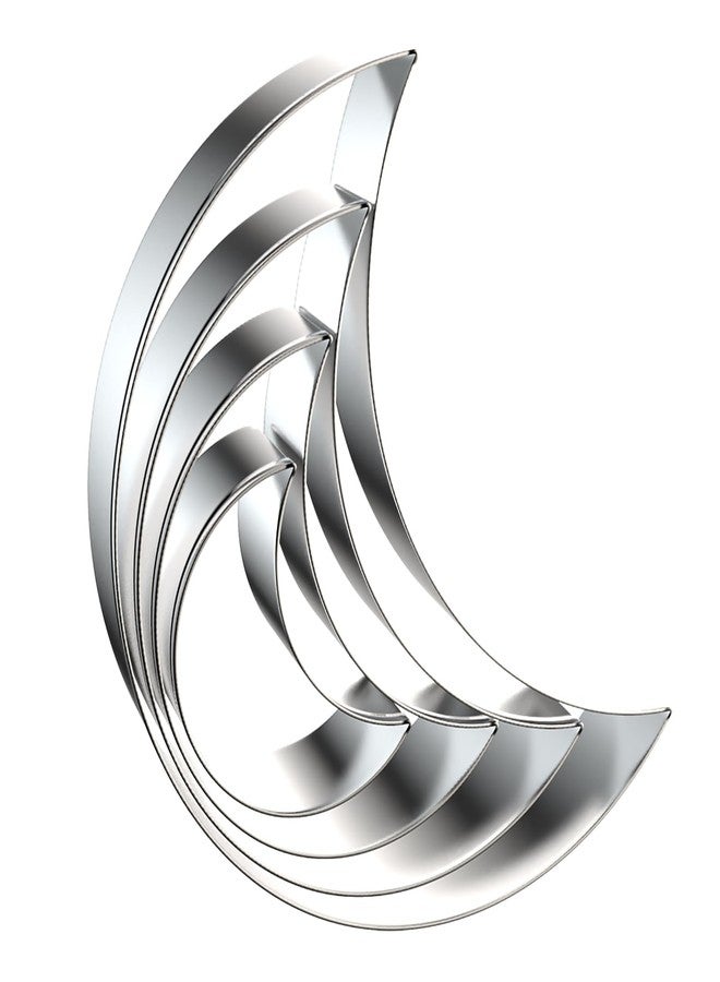 QAAQS Crescent Moon Cookie Cutter Set - 5 inch, 4 inch, 3 inch, 2 inch - 4 Piece New Moon Cookie Cutters Shapes Molds - Stainless Steel - Image 1