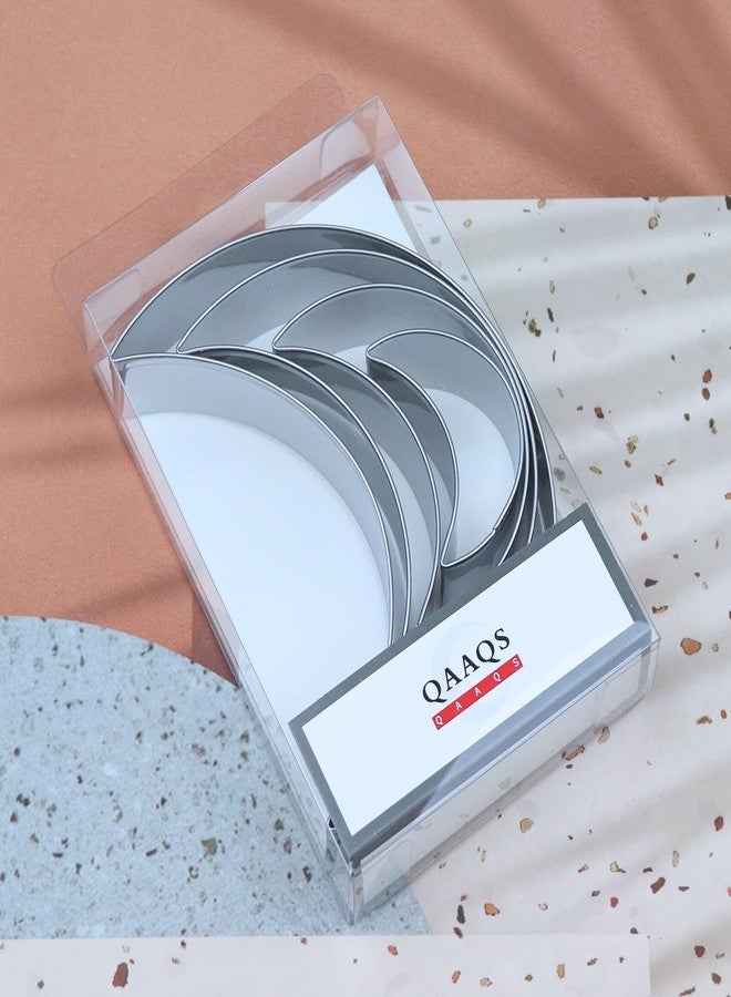 QAAQS Crescent Moon Cookie Cutter Set - 5 inch, 4 inch, 3 inch, 2 inch - 4 Piece New Moon Cookie Cutters Shapes Molds - Stainless Steel - Image 5