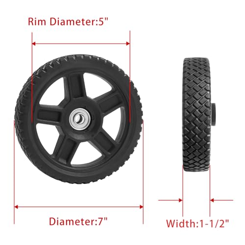 Parts Camp Lawn Mower Wheel kits 7 inch Wheels for Push Mower(Set of 2) - Image 2