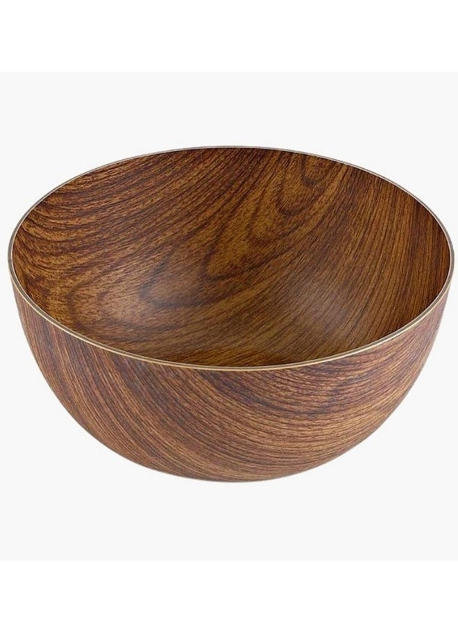 Evelin Wooden Finish Plastic Bowl for Salads, Fruits and Popcorn Adds a Stylish Look to Your Home Round 20 cm(Anti Break)  - Image 1