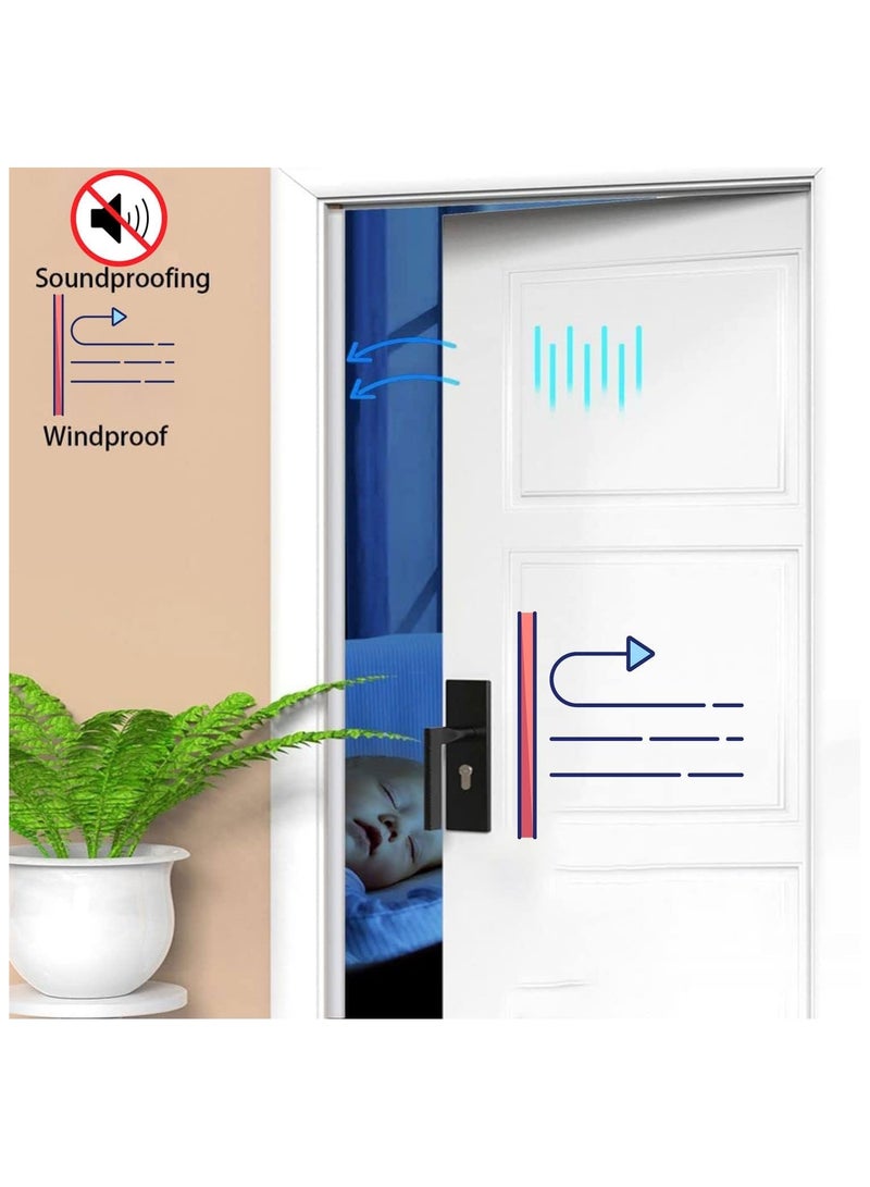 2PCS Black Rubber Weather Stripping Door Seal Strip,  Shape Door Rubber Weather Seal Strip, SelfAdhesive Door Weatherstripping Soundproofing Door Sealing Strip for Windows (23 feet, Black) - Image 2