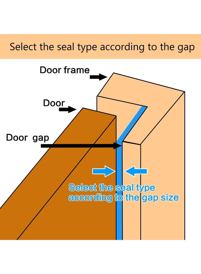 2PCS Black Rubber Weather Stripping Door Seal Strip,  Shape Door Rubber Weather Seal Strip, SelfAdhesive Door Weatherstripping Soundproofing Door Sealing Strip for Windows (23 feet, Black) - Image 5