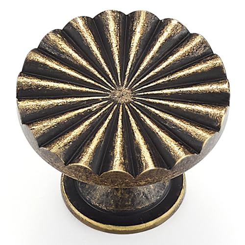 Ravinte Decor 15 Pack Cabinet Knobs Gunmetal Dresser Knobs Zinc Alloy Dresser Hardware for Closet Wardrobe and Cupboard Round Vintage Drawer Pulls - Image 1