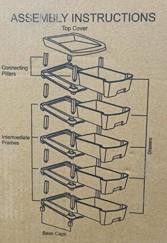 ENNCOZY ENNCOZY Multipurpose Drawer Plastic Modular Chest Storage Organizer Home Office Parlor School Doctors Home and Kids 5 LAYER ORANGE  - Image 2