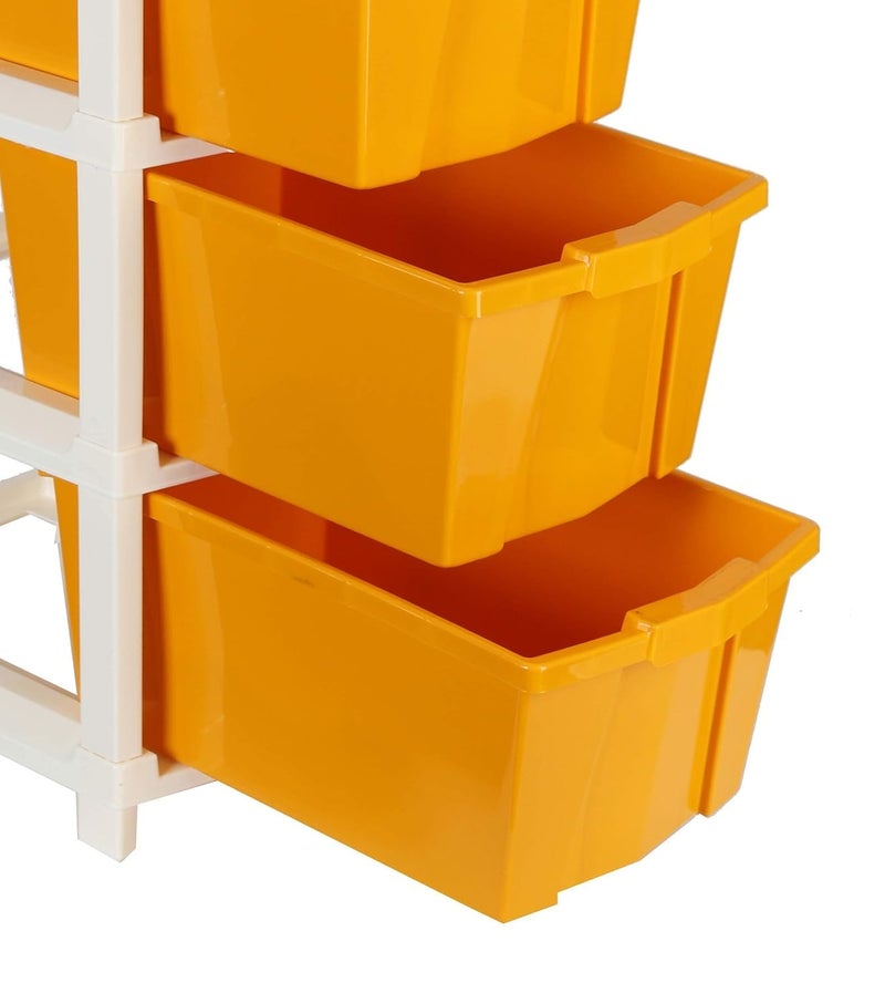 ENNCOZY ENNCOZY Multipurpose Drawer Plastic Modular Chest Storage Organizer Home Office Parlor School Doctors Home and Kids 5 LAYER ORANGE  - Image 4