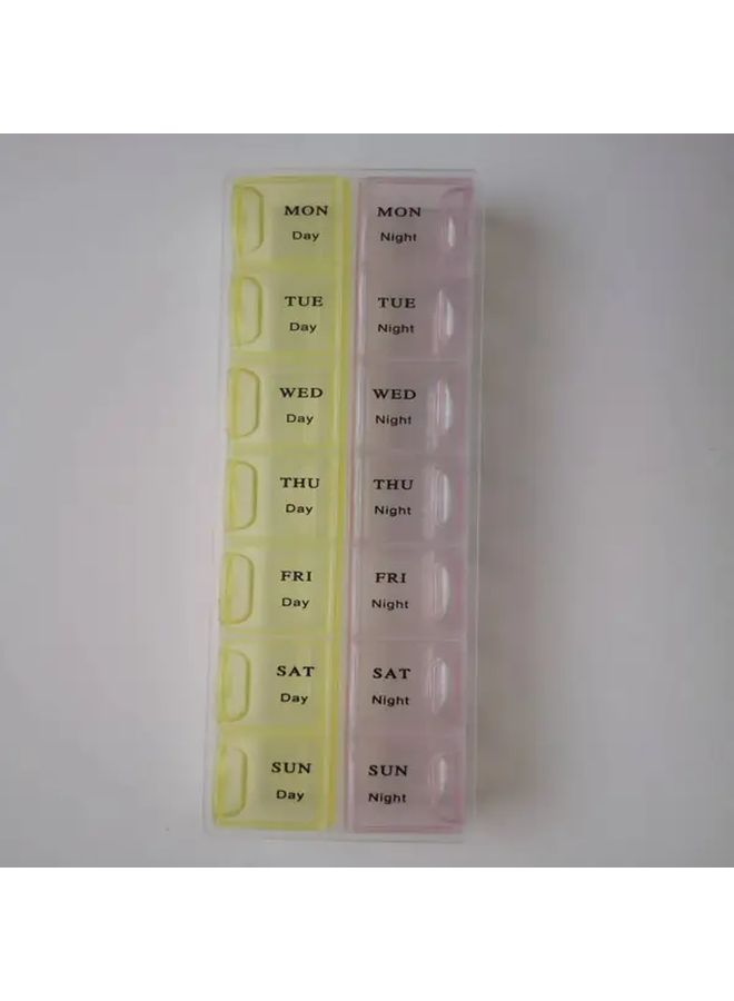 Pink And Blue 14 Compartment Weekly Pill Organizer With Locking Lid - Image 5