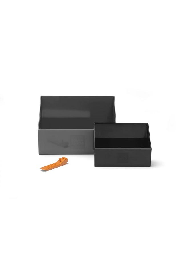 Room Copenhagen - Room Copenhagen LEGO Brick Scooper Set - Easy Clean Up for Building Blocks and Other Toys - 1 Large Dark Stone Gray Scoop 7.63 x 5.19in and 1 Small Black Scoop 5.07 x 3.46in - Includes Brick Separator - Image 1