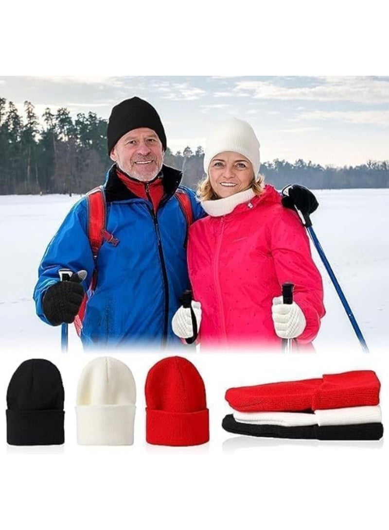 HZYH 6 Pieces Winter Beanie Hat Gloves Set, Warm Knit Hat Touchscreen Gloves Soft Cozy Skull Cap Set for Women  Men - Image 5