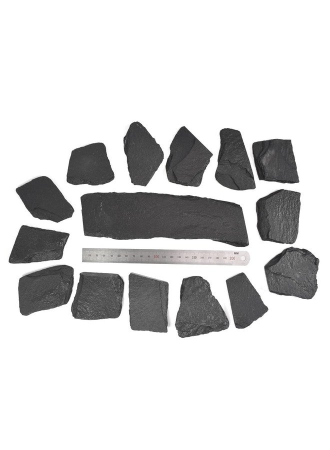 بلو هاند كارت صخور حجر الأردواز الطبيعي من Blue Handcart، مزيج من الأحجار من 2 إلى 3 بوصات وقطعة واحدة حوالي 8 بوصات - لأحواض السمك والحدائق الزجاجية، وتصميم الأحواض المائية (3 أرطال) - Image 3