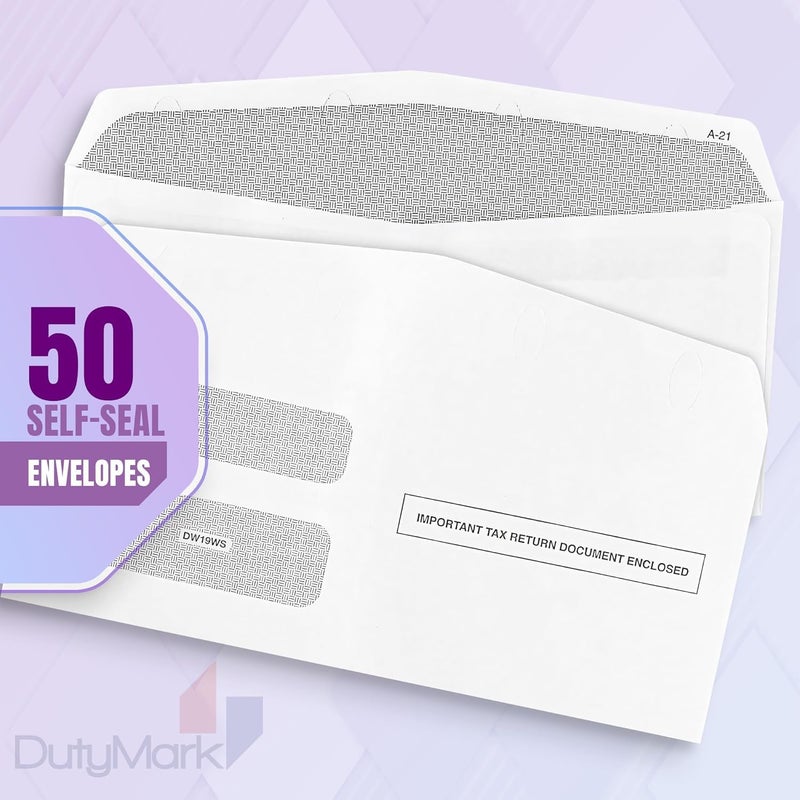 Dutymark 1099 NEC Tax Forms 2025, 3 Part of Laser NEC Tax Forms, 50 Pack and 50 Self-Seal Envelopes, Pack Included Federal/State Copy's, 1096's â€“Great for QuickBooks and Accounting Software, 50 Pack - Image 5