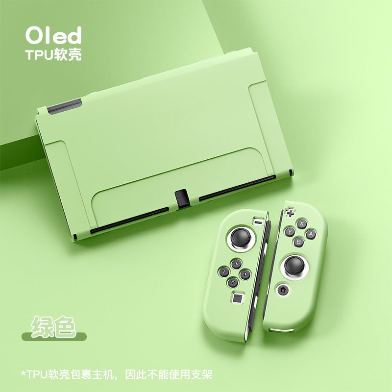 Switch Oled Protective Case Main Case Handle Silicone Case Ns Oled Solid Color Color Case Accessories Thin Frosted - Image 1