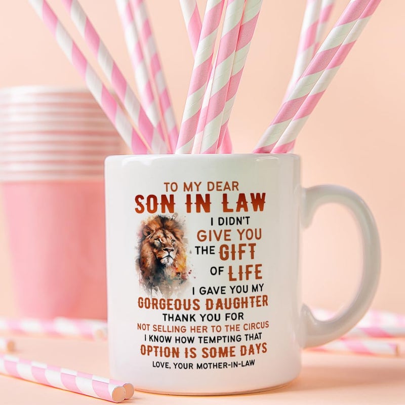 Fatbaby To My Son-in-law Coffee Mug Gifts from Mother-in-law, Birthday Christmas Fatherâ€™s Day Gifts for Son In Law from Mother In Law Tea Cup 11oz - Image 3