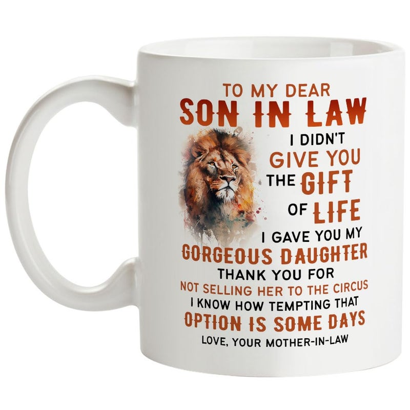 Fatbaby To My Son-in-law Coffee Mug Gifts from Mother-in-law, Birthday Christmas Fatherâ€™s Day Gifts for Son In Law from Mother In Law Tea Cup 11oz - Image 1