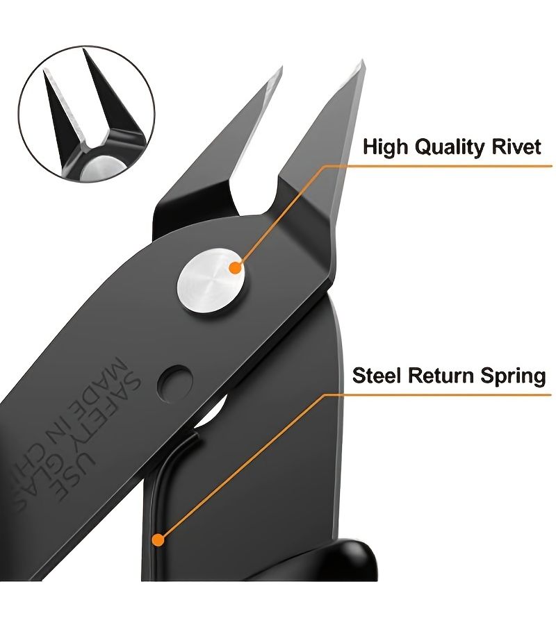 5 Inch Micro Flush Cutter Black Handles Jewelry Electronics Wire Cutter 1pc - Image 5