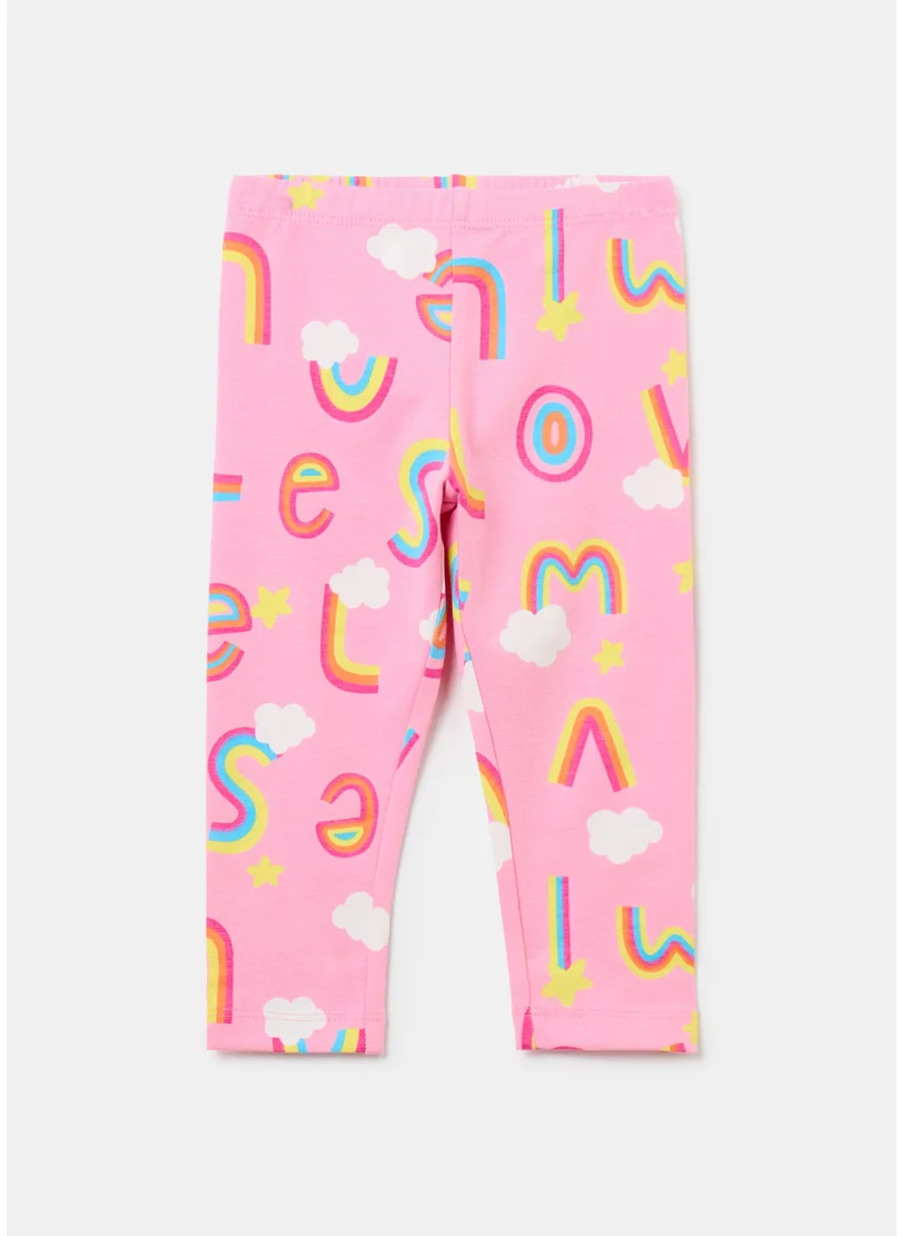 Ovs Printed Stretch Cotton Leggings