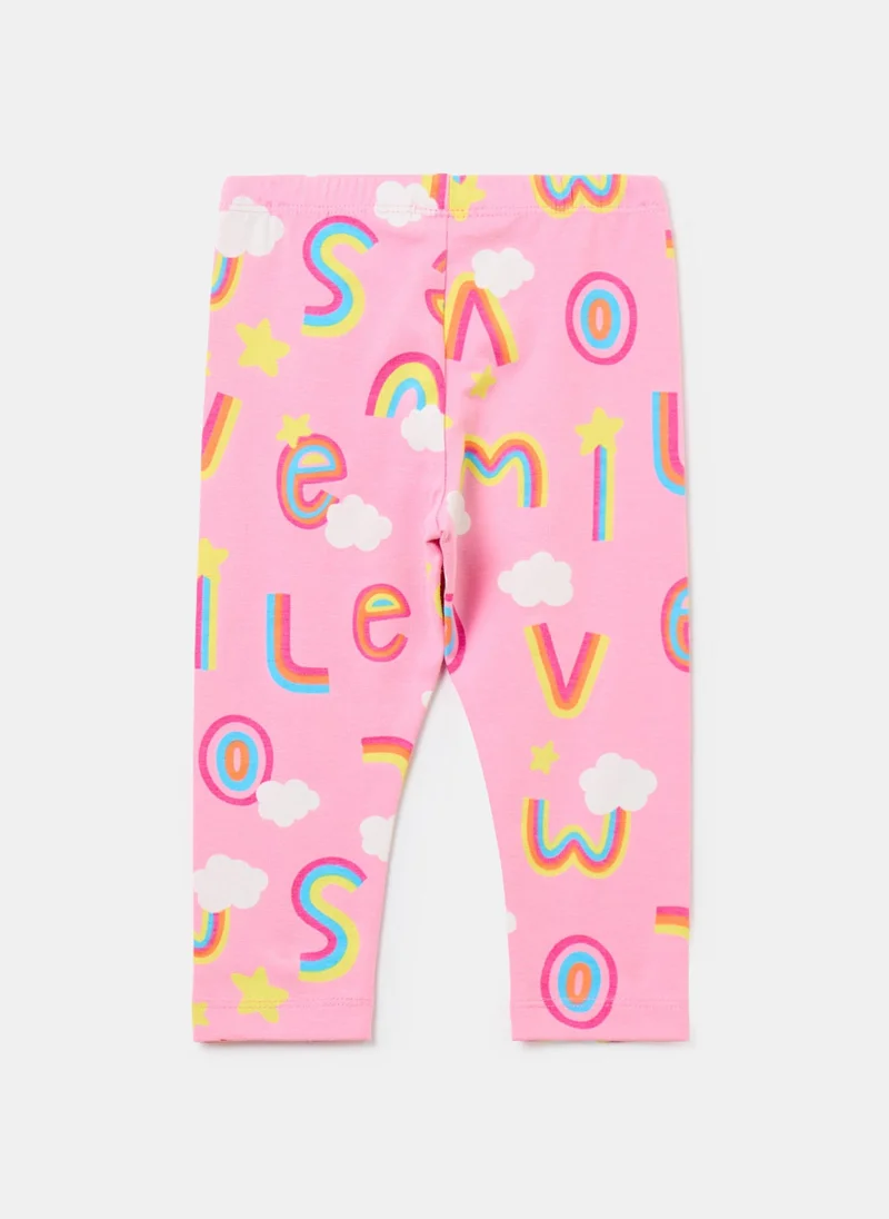 Ovs Printed Stretch Cotton Leggings