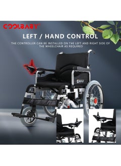 Cool Baby COOLBABY  Portable Adult Electric Wheelchair Folding Special Mobility Wheelchairs Front Wheel with Shock Absorption Equipped with 52cm Widen Seat  - Image 3