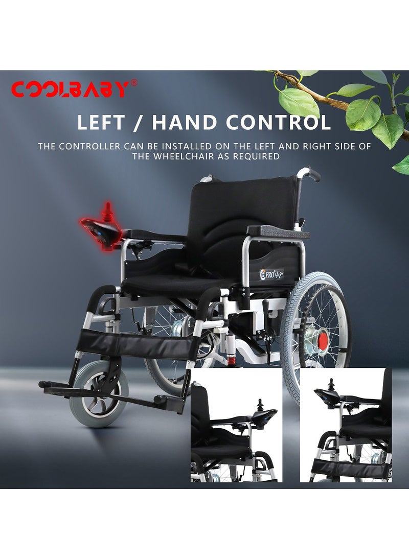 Cool Baby - COOLBABY  Portable Adult Electric Wheelchair Folding Special Mobility Wheelchairs Front Wheel with Shock Absorption Equipped with 52cm Widen Seat - Image 1