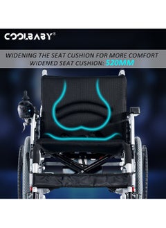 Cool Baby COOLBABY  Portable Adult Electric Wheelchair Folding Special Mobility Wheelchairs Front Wheel with Shock Absorption Equipped with 52cm Widen Seat  - Image 4