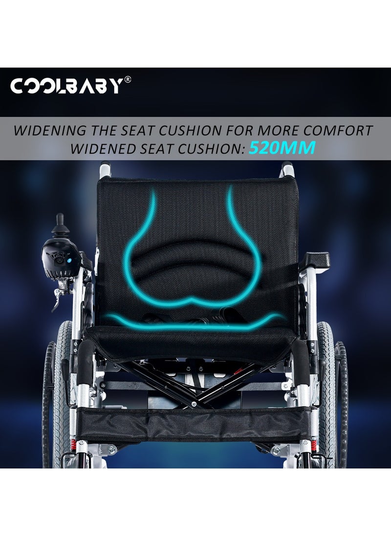 Cool Baby - COOLBABY  Portable Adult Electric Wheelchair Folding Special Mobility Wheelchairs Front Wheel with Shock Absorption Equipped with 52cm Widen Seat - Image 1