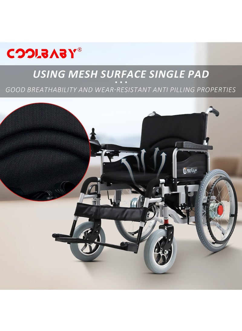 Cool Baby - COOLBABY  Portable Adult Electric Wheelchair Folding Special Mobility Wheelchairs Front Wheel with Shock Absorption Equipped with 52cm Widen Seat - Image 1
