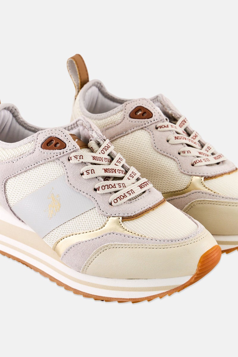 U.S. Polo Assn. Women Lace Up Brand Logo Casual Shoes, Multicolor  - Image 3