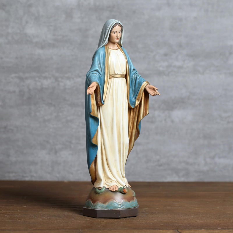 BC BUILDCLASSIC BC Catholic Our Lady of Grace Statue, 13.5" H Blessed Holy Mother Virgin Mary Figure for Altar, Religious Gift to Mom, Devout Home Decor, Hand Painted by Buildclassic - Image 2