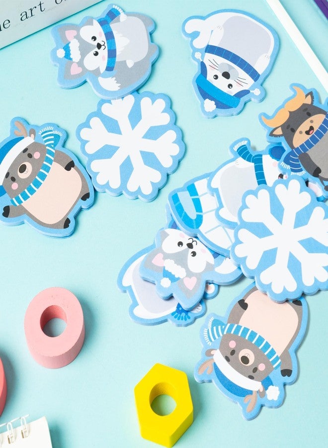 ANGOLIO Polar Animals Sticky Notes - 30Pcs Winter Cute Arctic Animals Self-Stick Notes Pads Penguin Bear Theme Memo Pads for Journaling Office Supplies, Winter Christmas Gift Motivational Notepads - Image 4