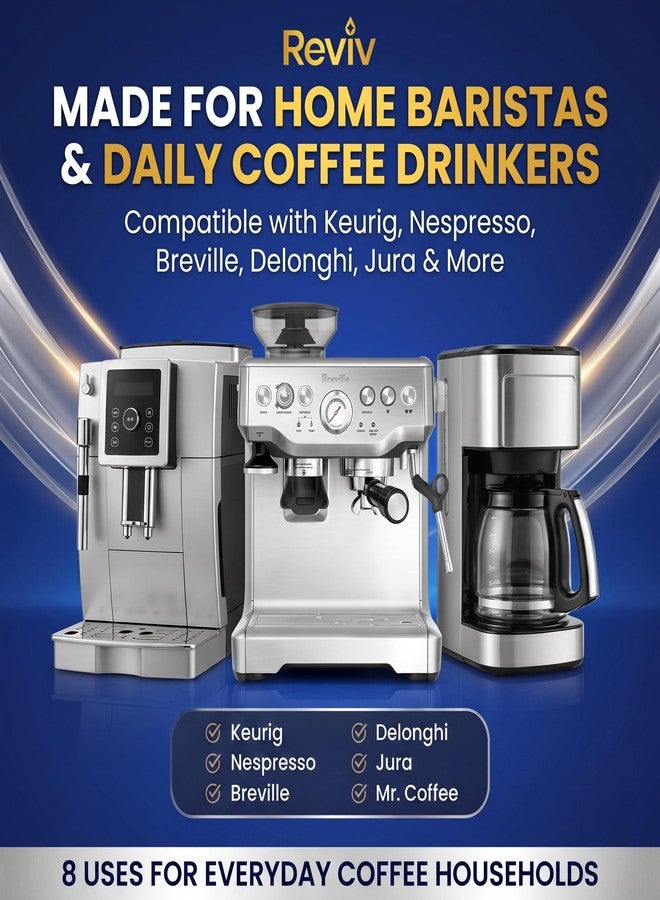 REVIV Coffee Machine Descaler Solution for Home Baristas & Daily Coffee Drinkers - 33.8oz, 8 uses - Compatible with Keurig, Nespresso, Delonghi, Breville - Removes Limescale, No Vinegar Smell - Image 2