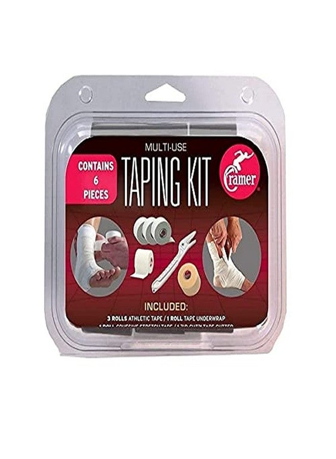 Cramer Taping Kit, Athletic Tape Kit & Supplies for Coaches & Athletic Trainers, 3 Rolls Cramer 950 Tape, 1 Roll Tape Underwrap, 1 Roll Cohesive Self-Stick Tape, 1 Tape Cutter for Removal - Image 1