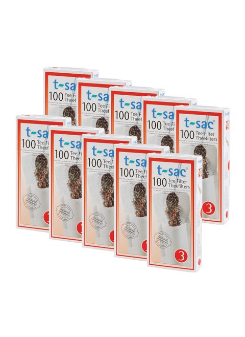 TSac Tea Filter Bags Disposable Tea Infuser Number 3Size 3 to 8Cup Capacity Set of 1000