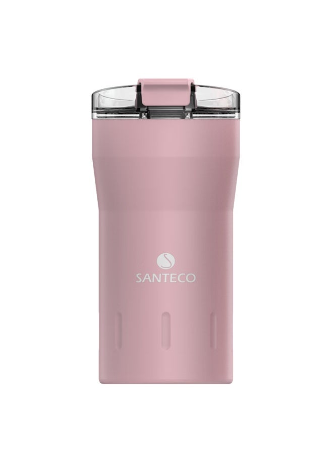 Santeco Insulated Mug, Stylish Water Bottle For Students, Portable Coffee Cup With Long-lasting Heat Retention, Travel Tumbler For Soda, Cherry Blossom Pink