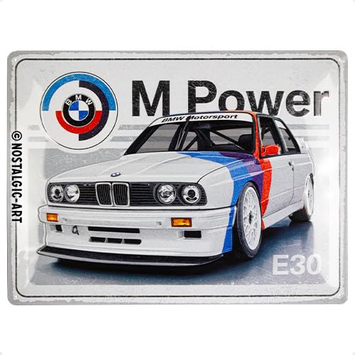 Nostalgic Art NostalgicArt Retro tin sign 118 x 157 BMW Motorsport M Power E30 Gift idea for BMW fans Official License Product OLP made of metal vintage design - Image 1