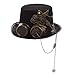 GRACEART Steampunk Top Hat for Women Gothic Gears for Men with Removable Goggle - Image 2