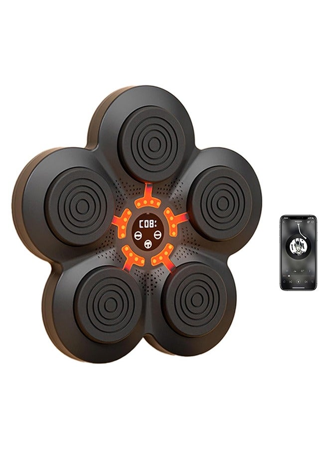 Glanfen Electronic Music Boxing Machine Wall Mounted Smart Boxing Game with Gloves Can Connect to Bluetooth LED Lighting Target for Adults Children Exercise/Boxing Training - Image 1