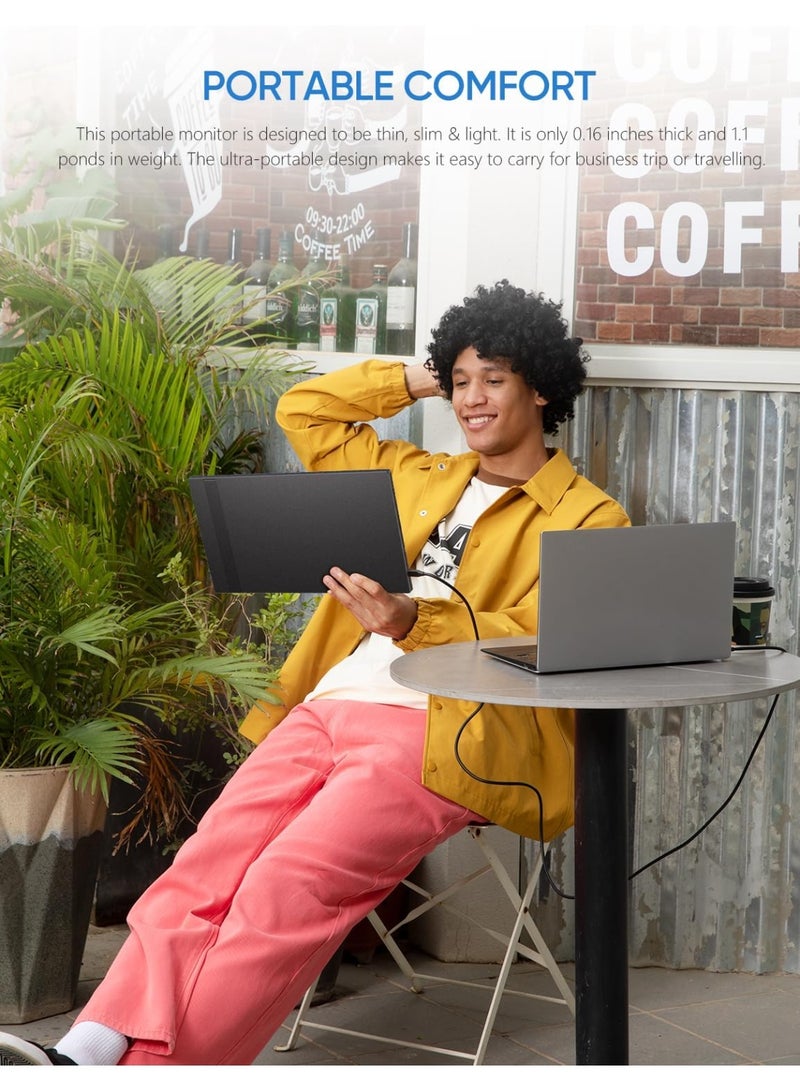 Portable Monitor 14" FHD 1080P with Kickstand – Ultra Slim Laptop Screen with Dual Speakers, External Display for PC, Phone, Xbox, PS4/PS5, Switch - Image 3